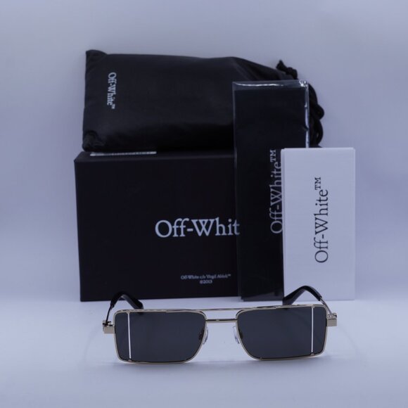Off-White OERI14A CORTEZ 7607 Rectangle Sunglasses – Gold/Grey - Picture 3 of 11
